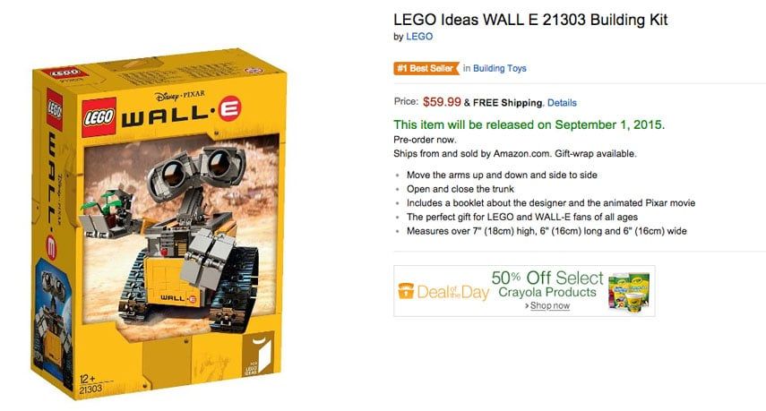 Lego Wall-E Ideas silicon valley 2022