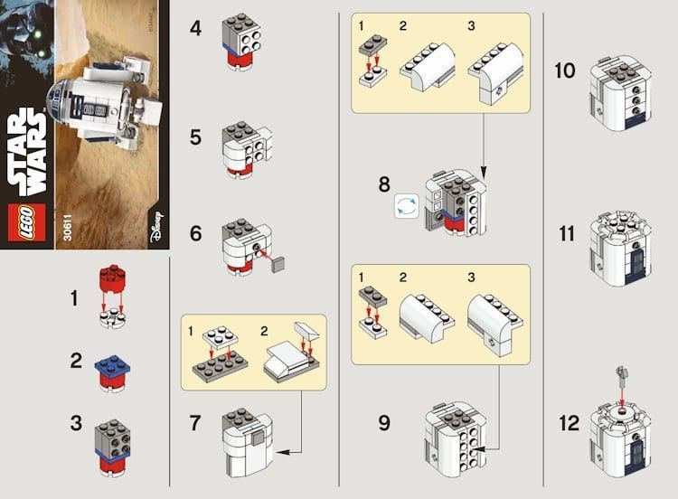 LEGO Star Wars R2-D2 (30611) Polybag: Hier ist die Bauanleitung