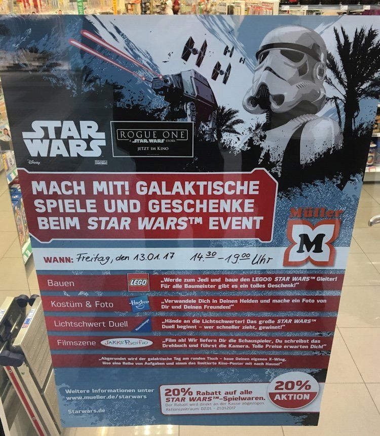 Leider kein LEGO Star Wars Polybag beim Müller Star Wars Event