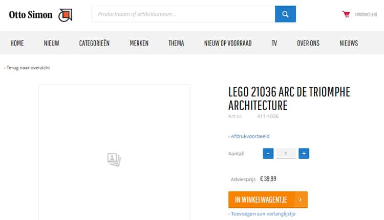 LEGO Architecture Arc de Triomphe (21036) im Online-Shop gelistet