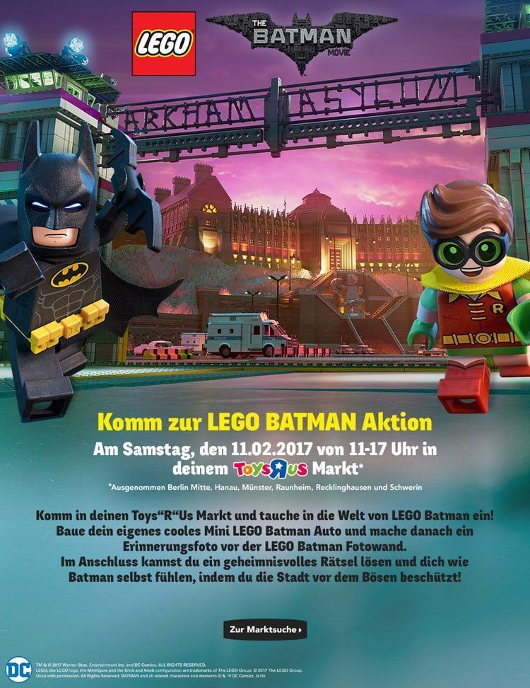 ToysRUs: LEGO Batman Movie Aktionstag am 11. Februar 2017