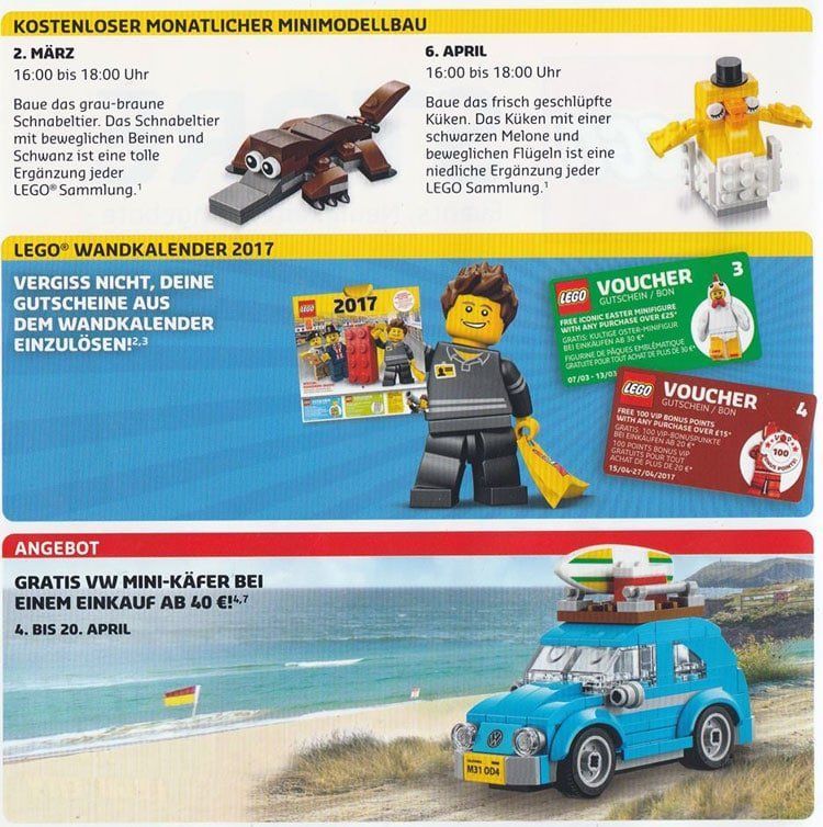 Alle LEGO Store Angebote im März & April 2017