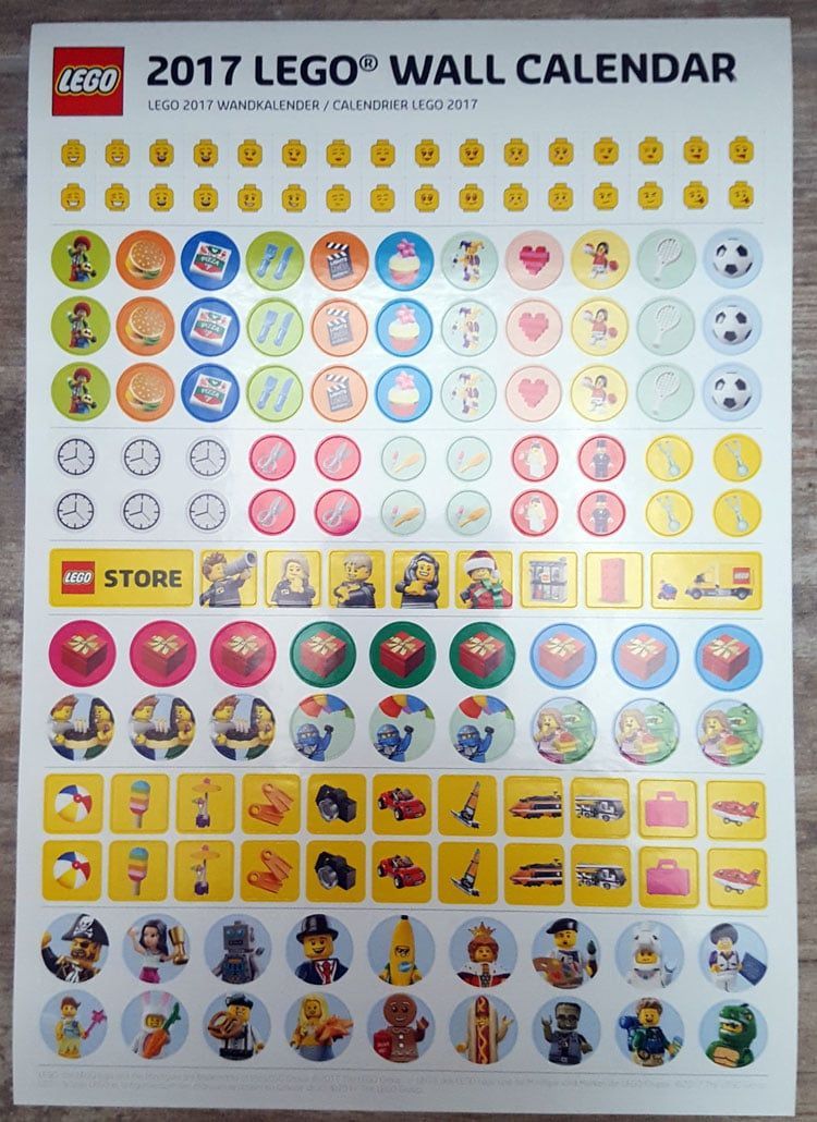 LEGO Wandkalender 2017: Sticker-Gutschein jetzt einlösen