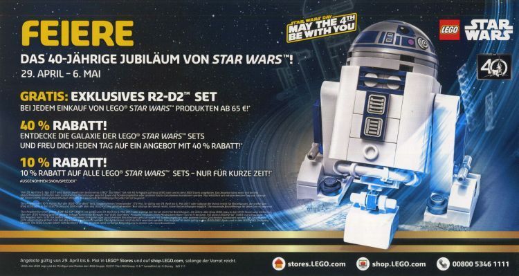 LEGO Store: 3x LEGO Star Wars Sets mit 40% Rabatt am 29.04.