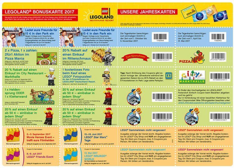 LEGOLAND Bonuskarte 2017: Rabatt-Coupons zum Saisonstart