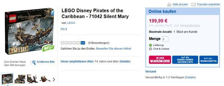 LEGO Disney Silent Mary (71042) auch bei ToysRUs erhältlich