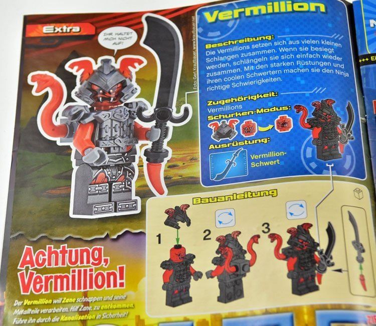 LEGO Ninjago Magazin Juni 2017 mit Vermillion Figur im Review