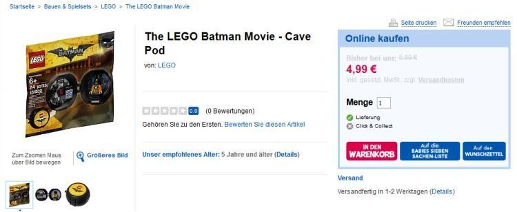 LEGO Batman Movie Battle Pod (5004929) ab sofort bei ToysRUs