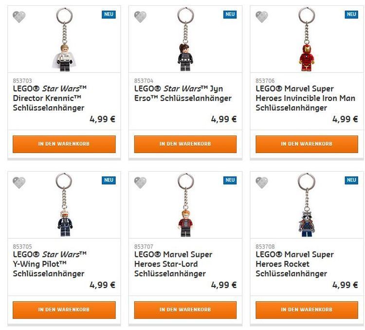 LEGO Online Shop: Neue Schlüsselanhänger und Bilderrahmen