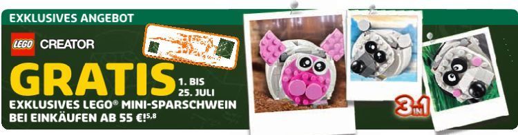LEGO Creator Sparschwein (40251) vom 1. bis 25. Juli erhältlich