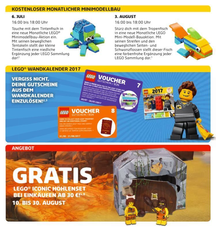 Alle LEGO Store Angebote im Juli und August 2017