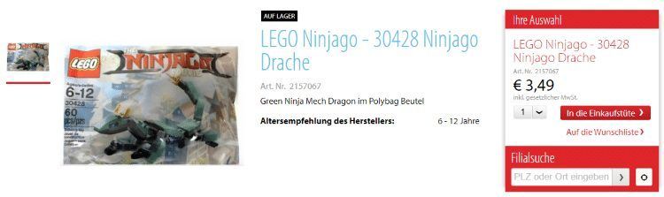 LEGO Ninjago Movie Polybags 30427 und 30428 bei Müller erhältlich