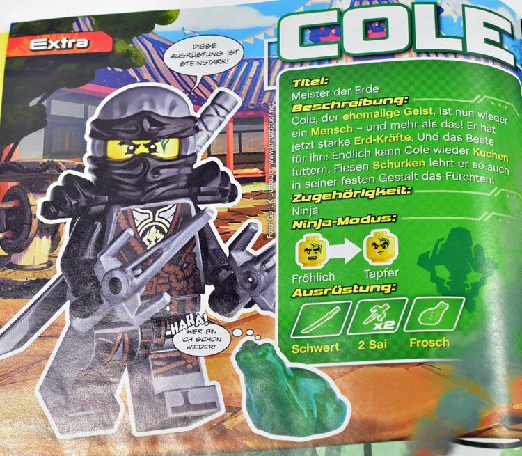 LEGO Ninjago Magazin Juli 2017 mit Cole Figur im Review