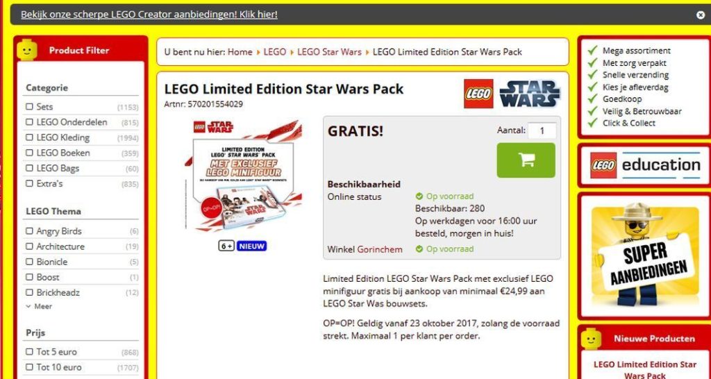 lego star wars le nl