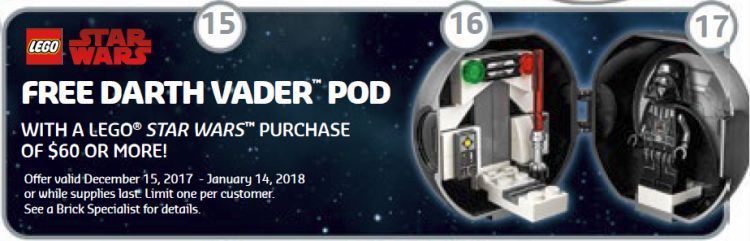 LEGO Star Wars Darth Vader Pod und weitere Angebote im Dezember
