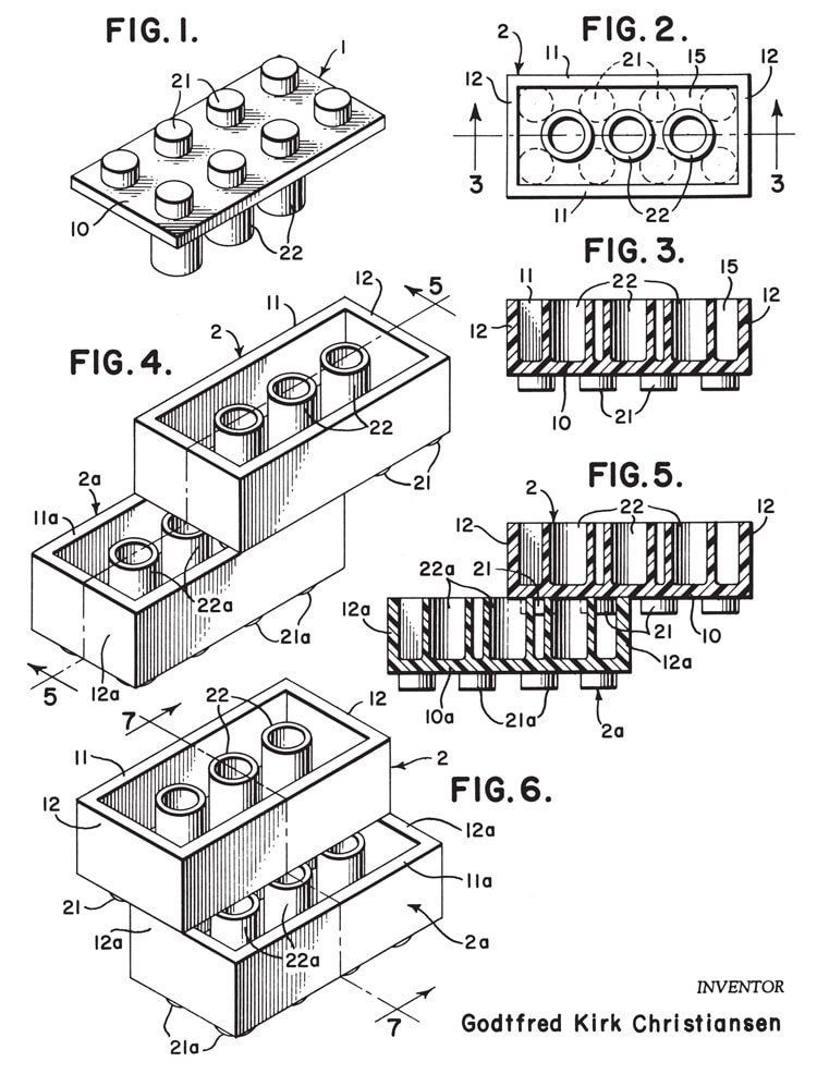 jahre lego stein patent