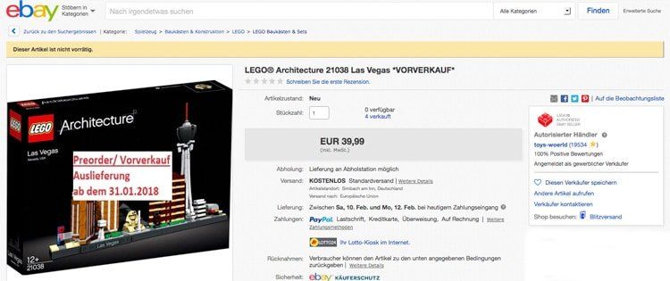 LEGO Architecture 21038 Las Vegas erscheint Ende Januar für 39,99 Euro