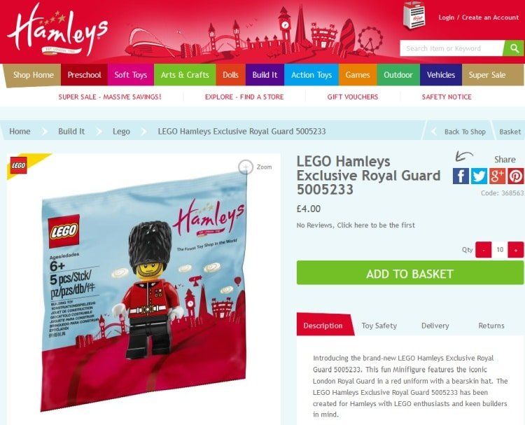 LEGO Hamleys Royal Guard (5005233) jetzt auch online bestellbar