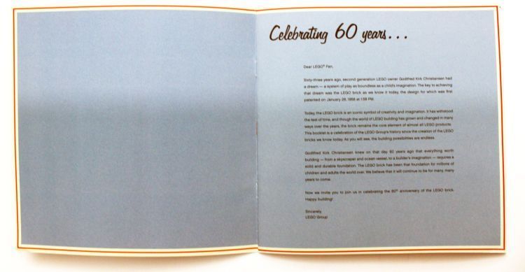 LEGO Classic 60th Anniversary Collectible Booklet - so sieht es aus
