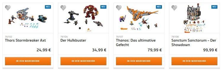 LEGO Online-Shop mit Problemen und nur einigen LEGO Super Heroes Sets