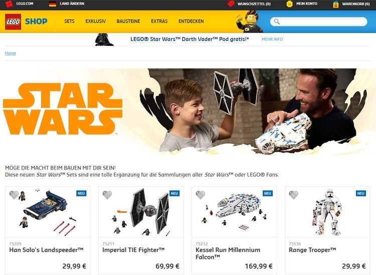 LEGO Star Wars Solo Sets und Darth Vader Chrome Pod ab heute erhältlich