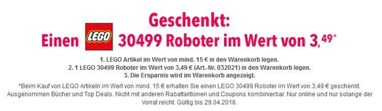LEGO 30499 Creator Roboter Polybag als Gratis-Zugabe bei ToysRUs