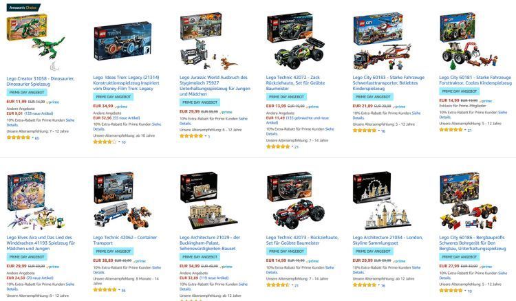 Amazon Prime Day mit vielen LEGO Angeboten gestartet