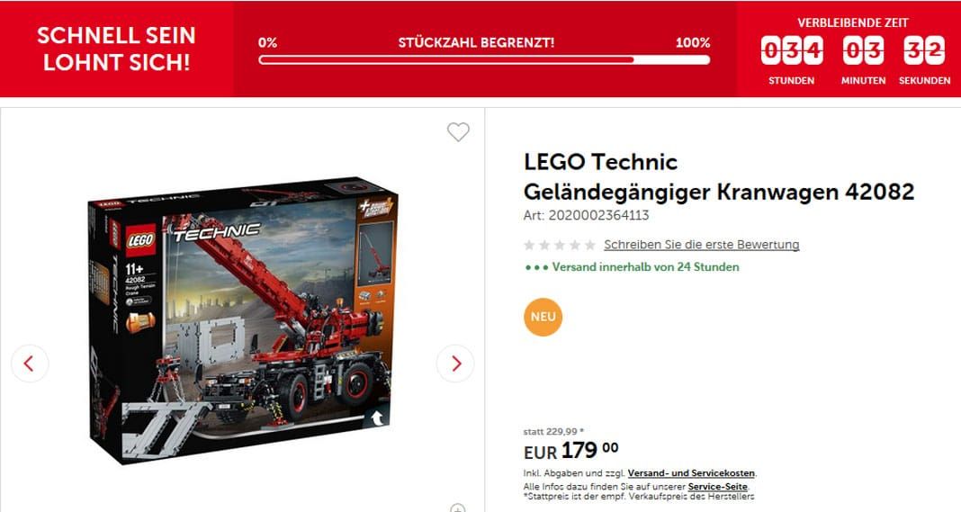 LEGO Technic 42082 Geländegängiger Kranwagen für 179 Euro bei Interspar