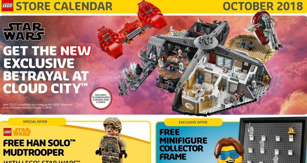 LEGO Store US Flyer für Oktober 2018: Solo Mudtropper und Figurenrahmen
