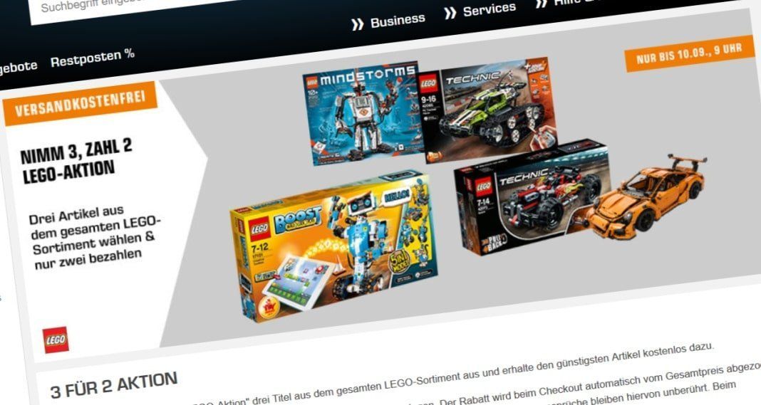 Nimm 3, Zahl 2 LEGO-Aktion beim Saturn Online Shop