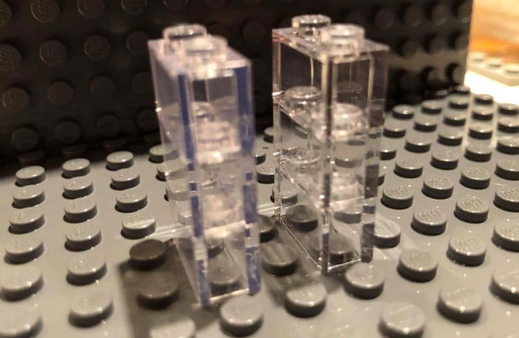 1x2 LEGO Steine in Trans Clear: Früher klar transparent, jetzt plötzlich milchig?!