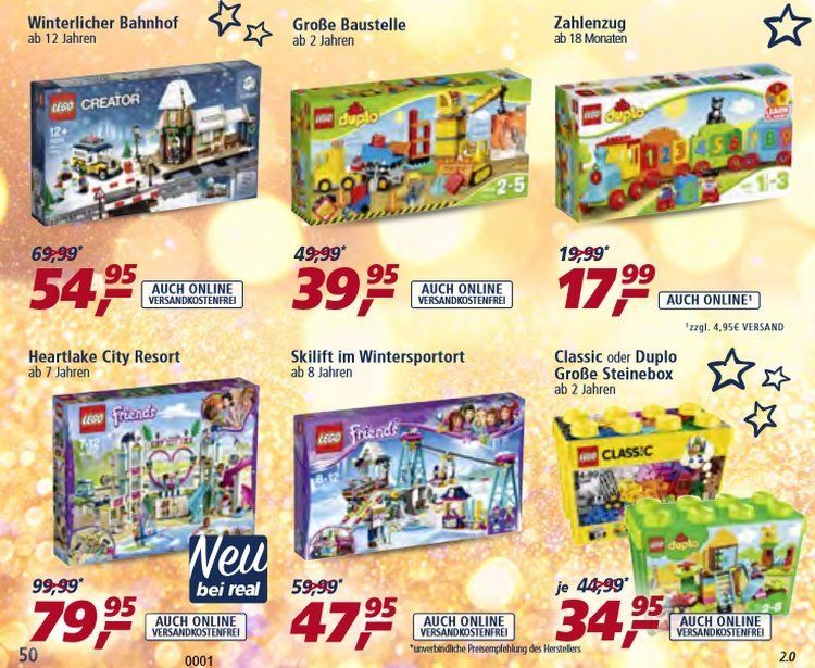 real: Wochenprospekt mit zahlreichen LEGO Sets zum Sonderpreis