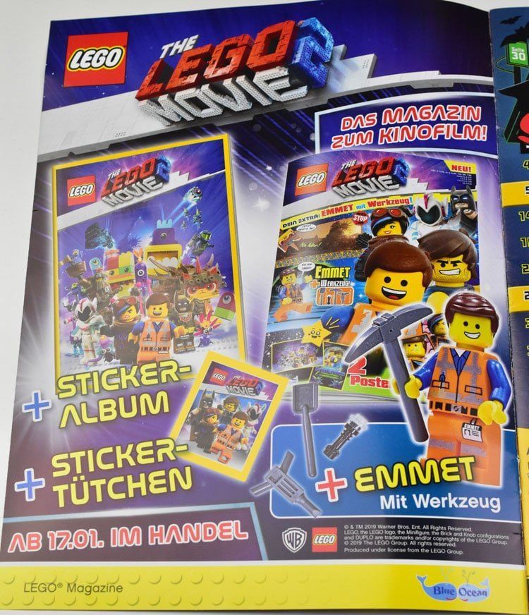 LEGO Movie 2 Magazin kommt mit Stickeralbum, Stickertüte und Minifigur