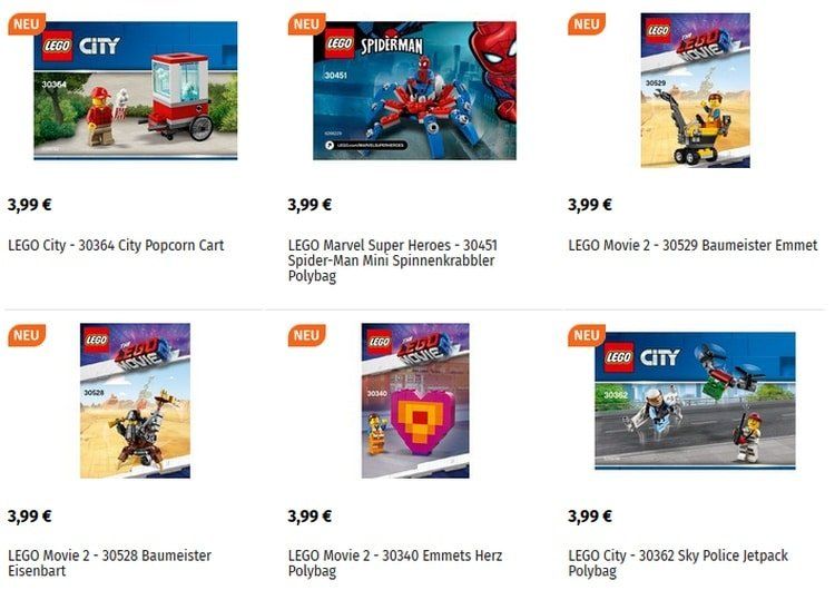 Müller: Sechs neue LEGO Polybags ab heute erhältlich