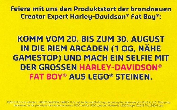 LEGO Harley-Davidson Event im Store München ab 20. August