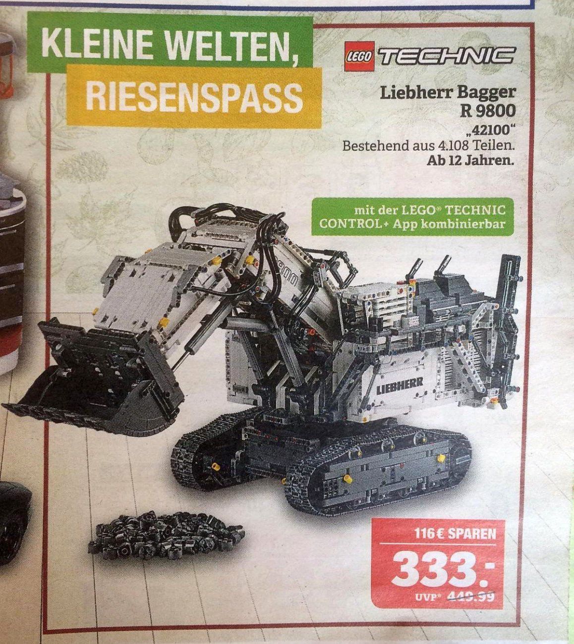 LEGO Technic 42100 Liebherr R9800 für 333 Euro im Angebot