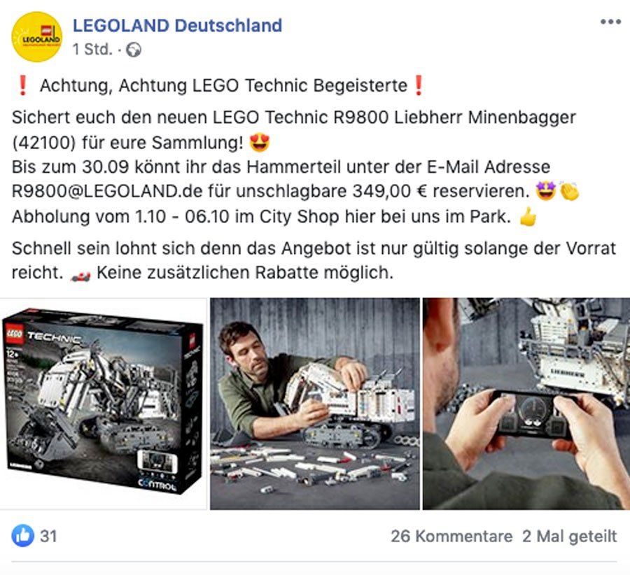 LEGO Technic 42100 Liebherr R 9800 für 349,99 Euro im LEGOLAND Shop