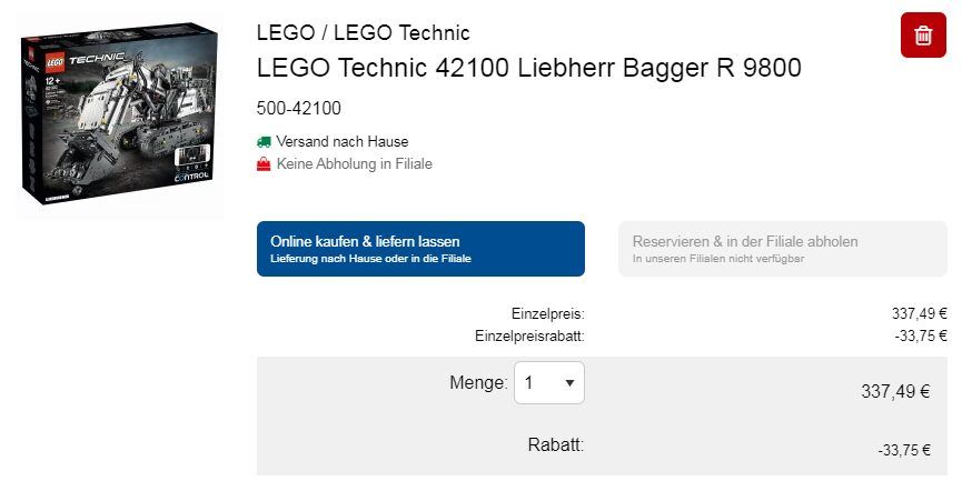 Spielemax: 10% Extra Rabatt auf bereits reduzierte LEGO Sets