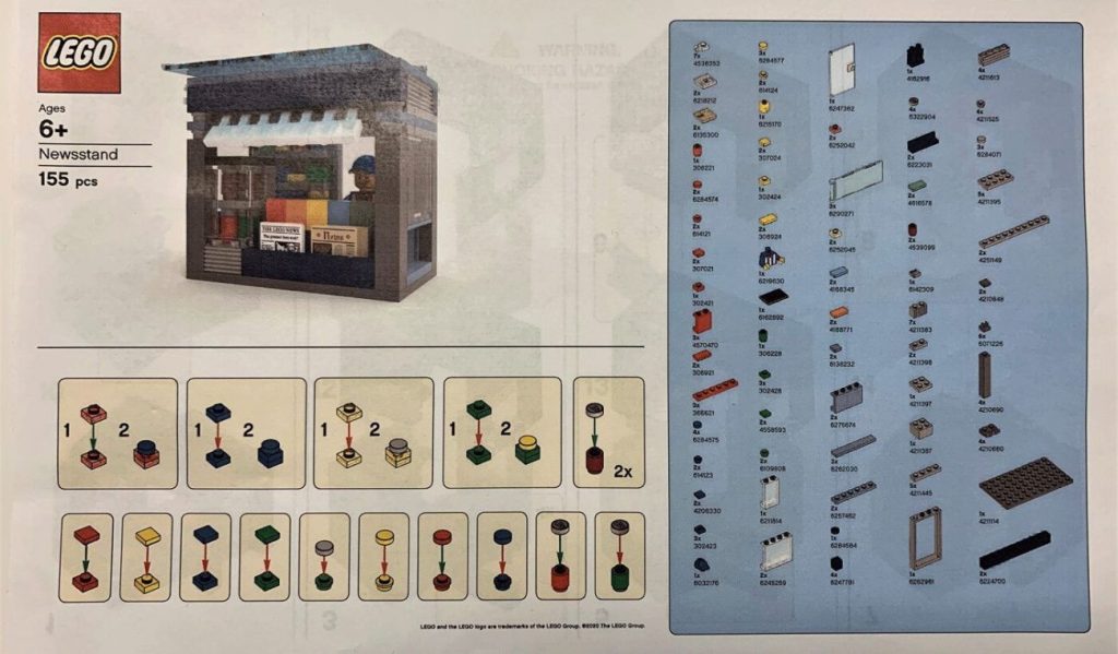 LEGO Modular Zeitungskiosk: Bauanleitung und Teileliste