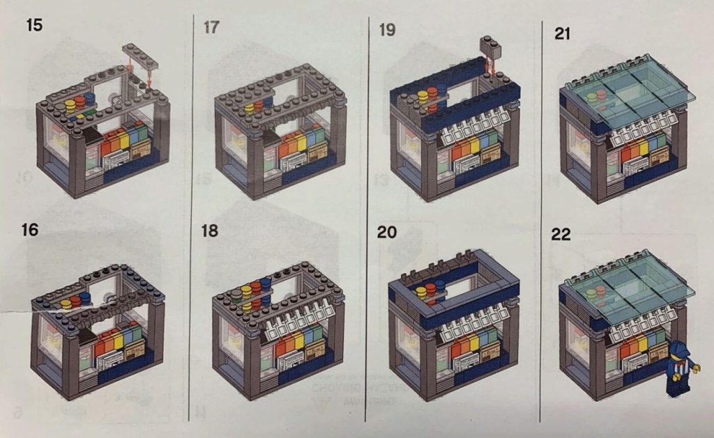LEGO Modular Zeitungskiosk: Bauanleitung und Teileliste