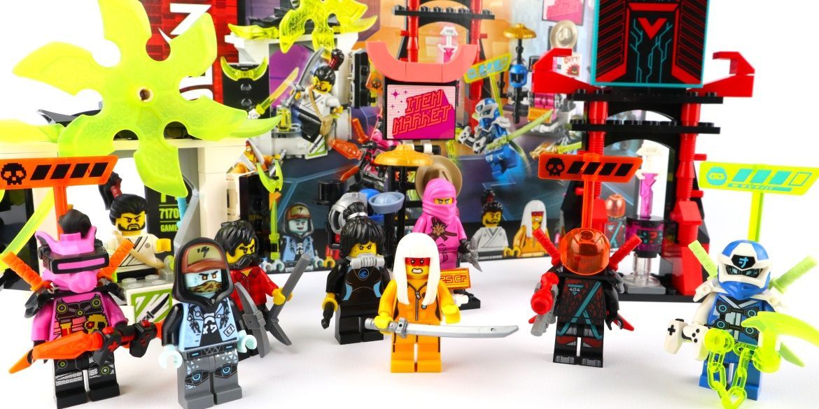 LEGO 71708 NINJAGO Marktplatz Avatar Pink Zane und Avatar Harumi Minifiguren-Set mit Digi Jay