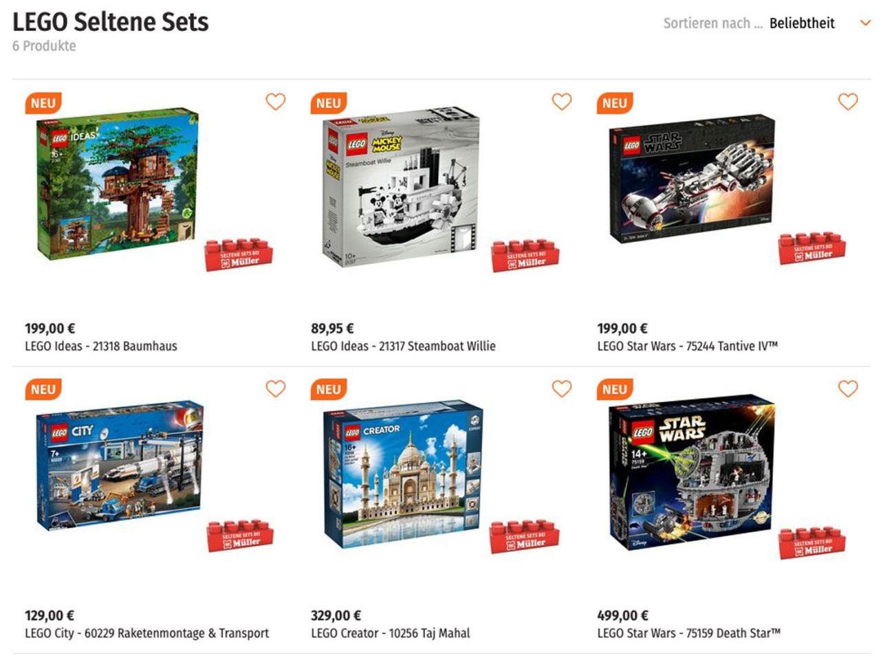 Seltene LEGO Sets bei Müller