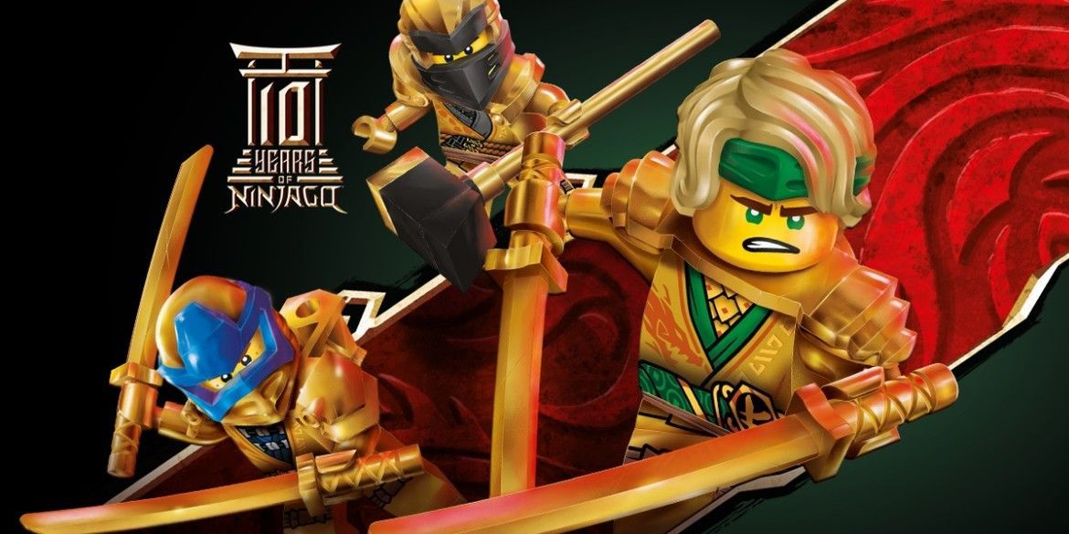 Goldene LEGO Ninjago Minifiguren zum Jubiläum.