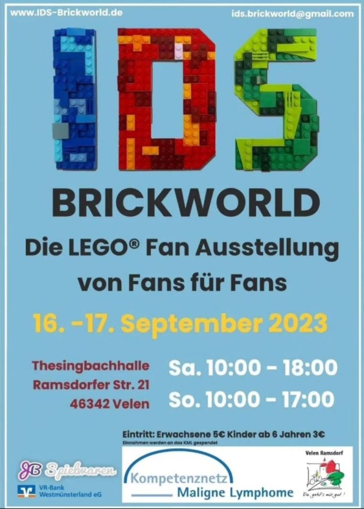 IDS Brickworld 2023: LEGO Ausstellung am 16. und 17. September in Velen