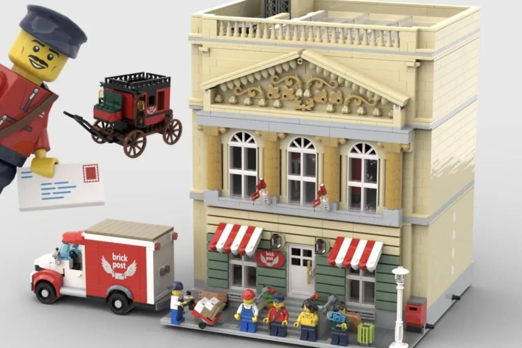 LEGO Ideas Modular Post Office in Neoclassical Style