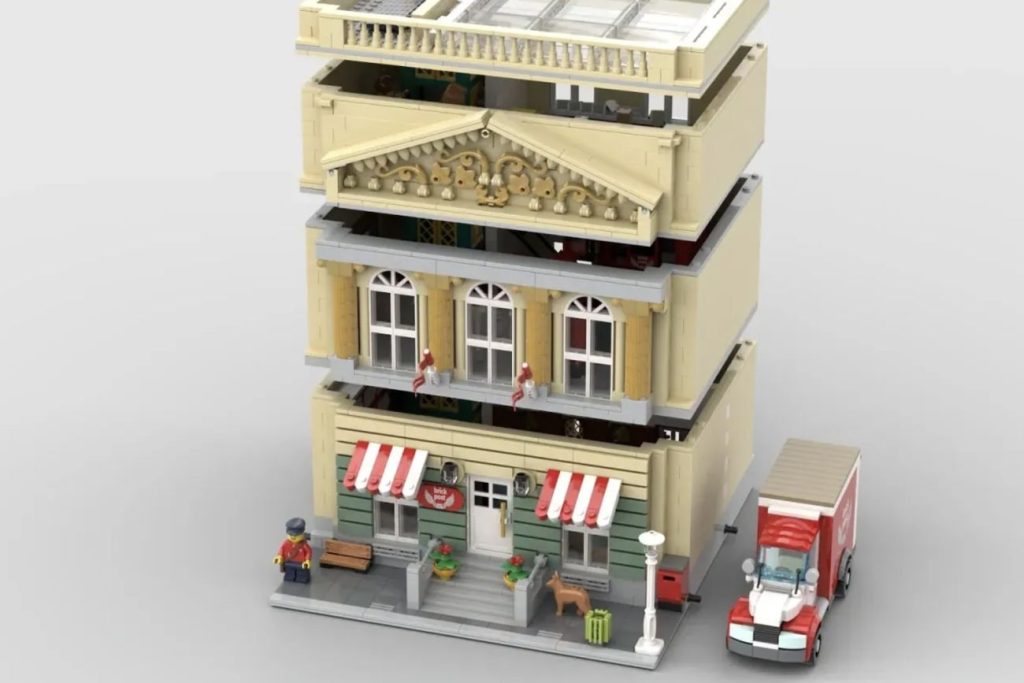 LEGO Ideas Modular Post Office in Neoclassical Style