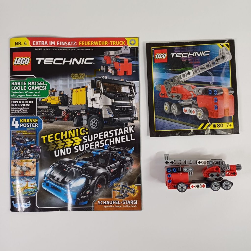 LEGO Technic Magazin 4 mit Feuerwehr-Truck und Vorschau