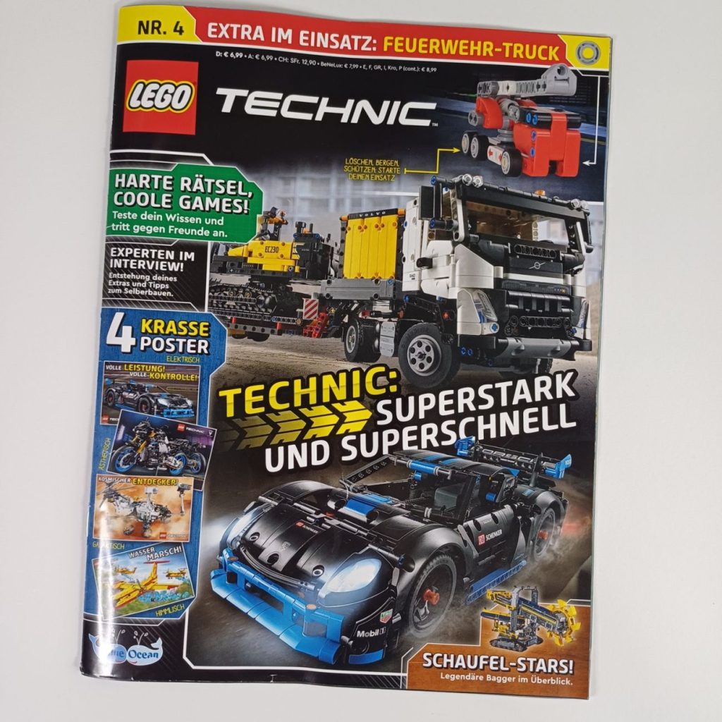 LEGO Technic Magazin 4 mit Feuerwehr-Truck und Vorschau