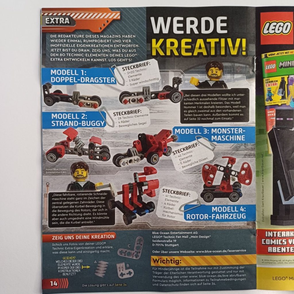 LEGO Technic Magazin 4 mit Feuerwehr-Truck und Vorschau