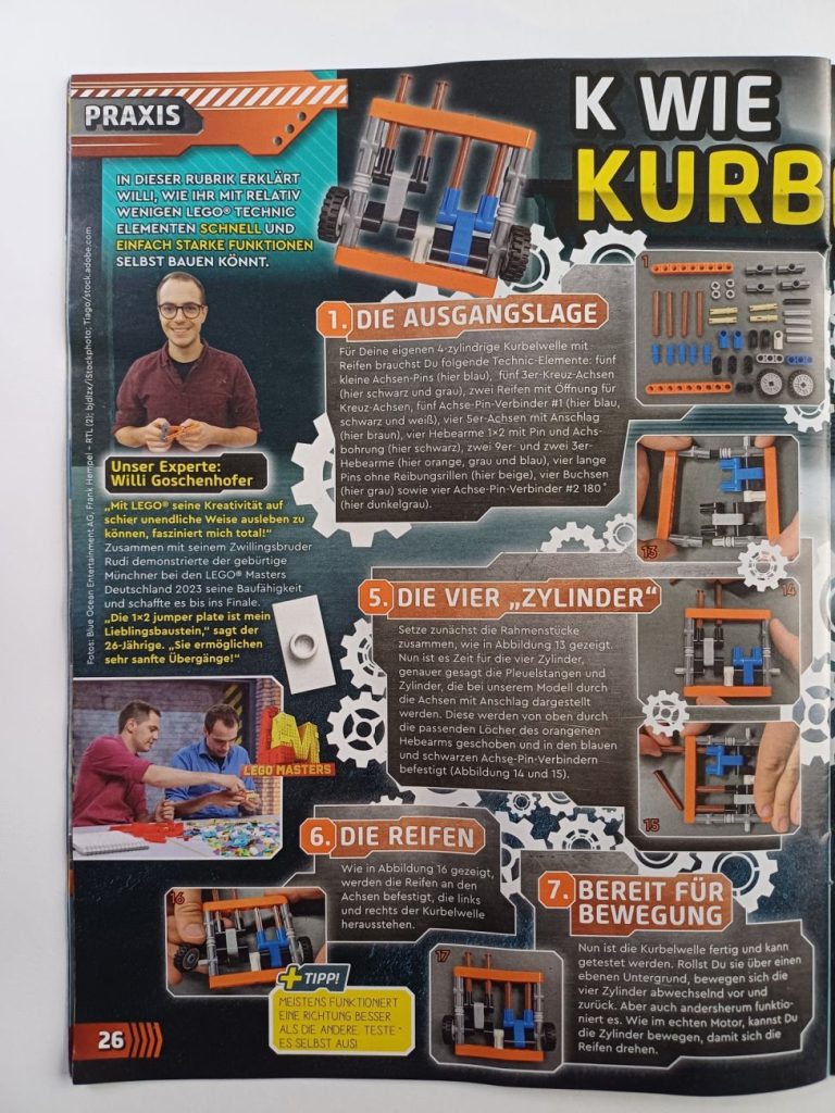 LEGO Technic Magazin 4 mit Feuerwehr-Truck und Vorschau